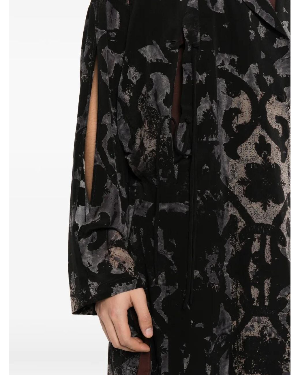 Yohji Yamamoto Black Baroque Collarless Coat for men