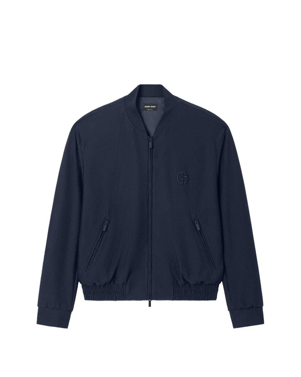 Giorgio Armani Blue Technical Waffle Blouson for men