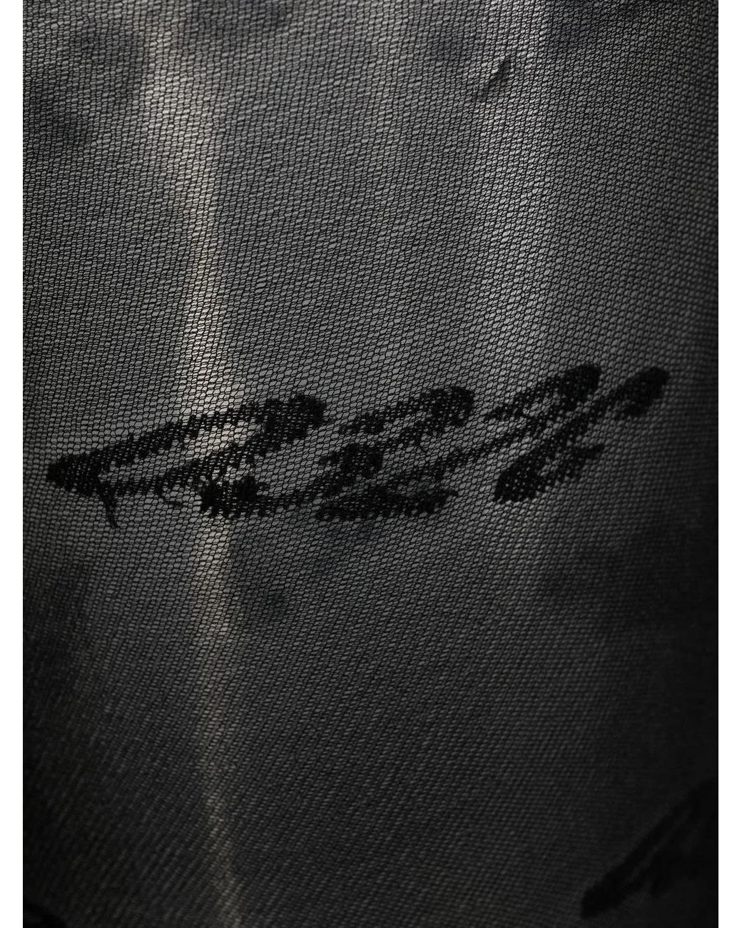 032c Gray Logo-Jacquard Stockings