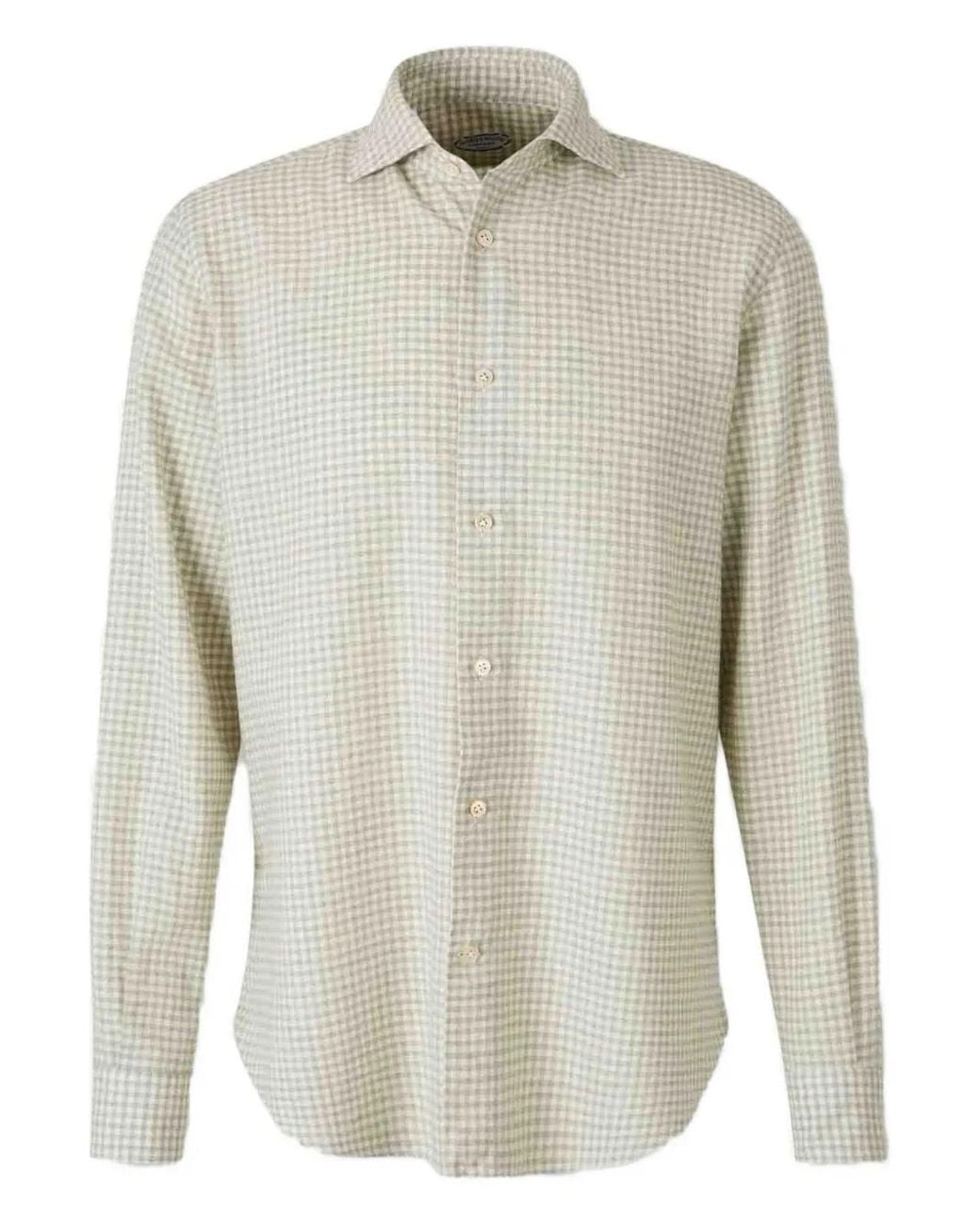 Vincenzo Di Ruggiero White Check-Pattern Shirt for men