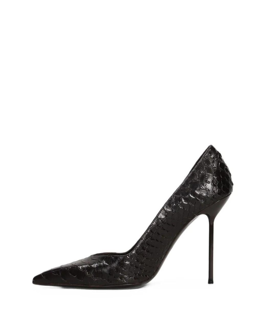 Paris Texas Black Lidia Python-Effect Pointed-Toe Pumps