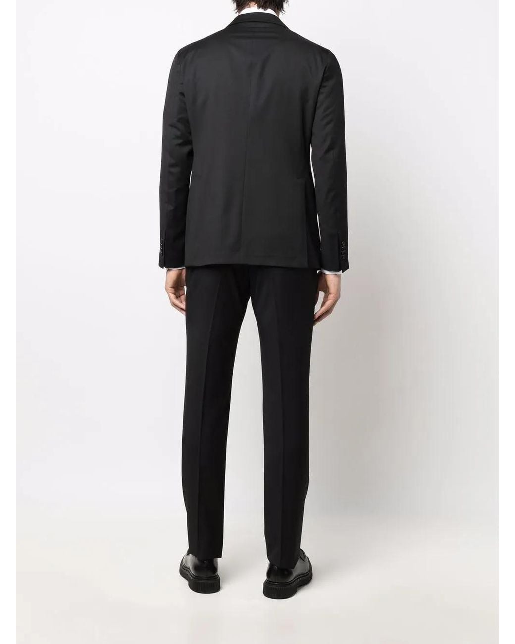 Tagliatore Black Single-Breasted Virgin Wool Suit for men