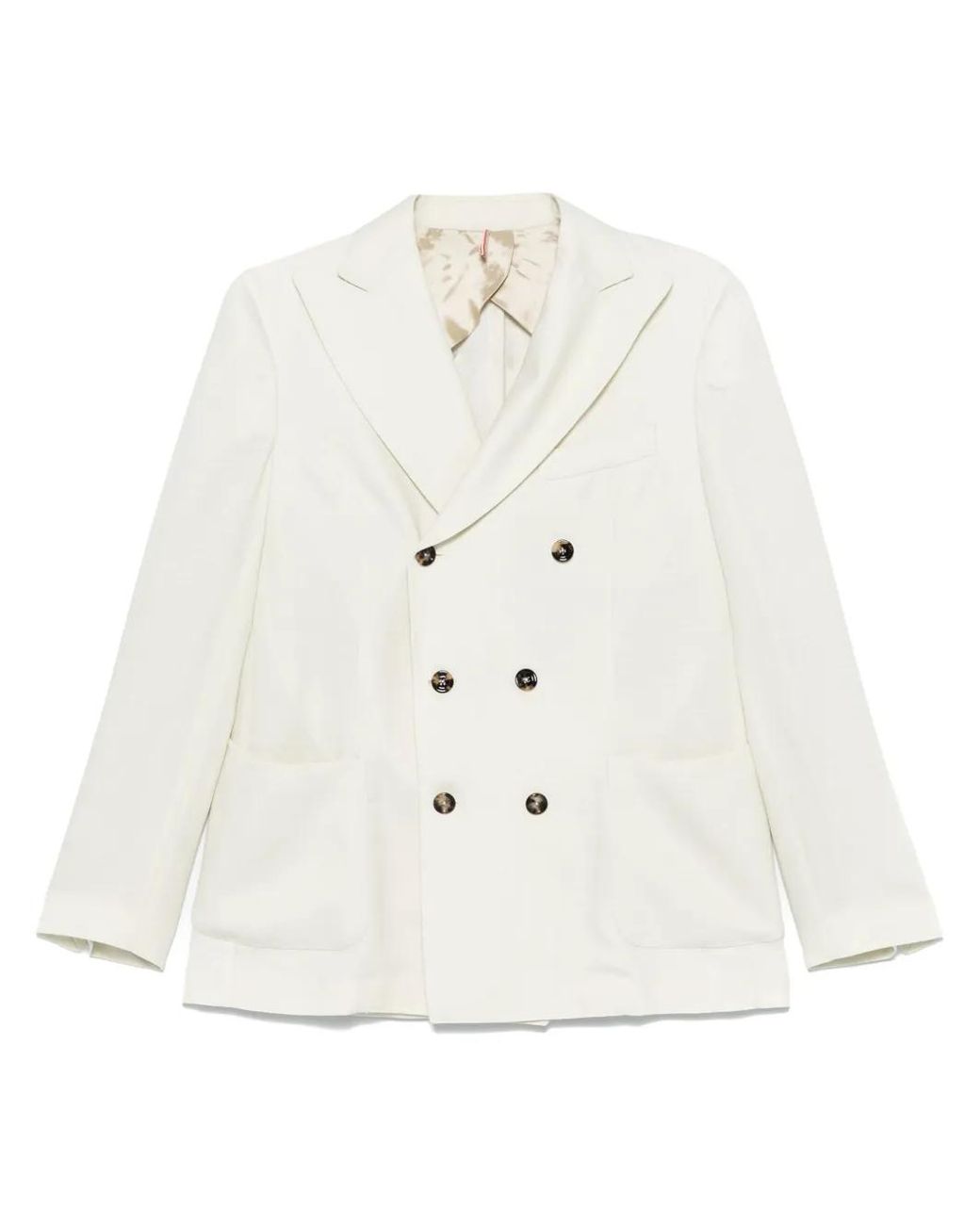 Dell'Oglio White Double-Breasted Blazer for men