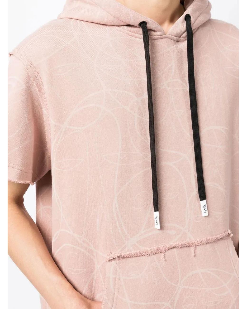 Haculla Pink Laser Short-Sleeve Hoodie for men
