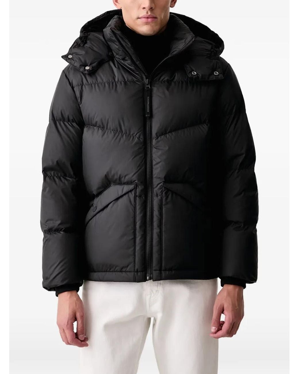 Marc O' Polo Black Quilted Hooded Jacket for men