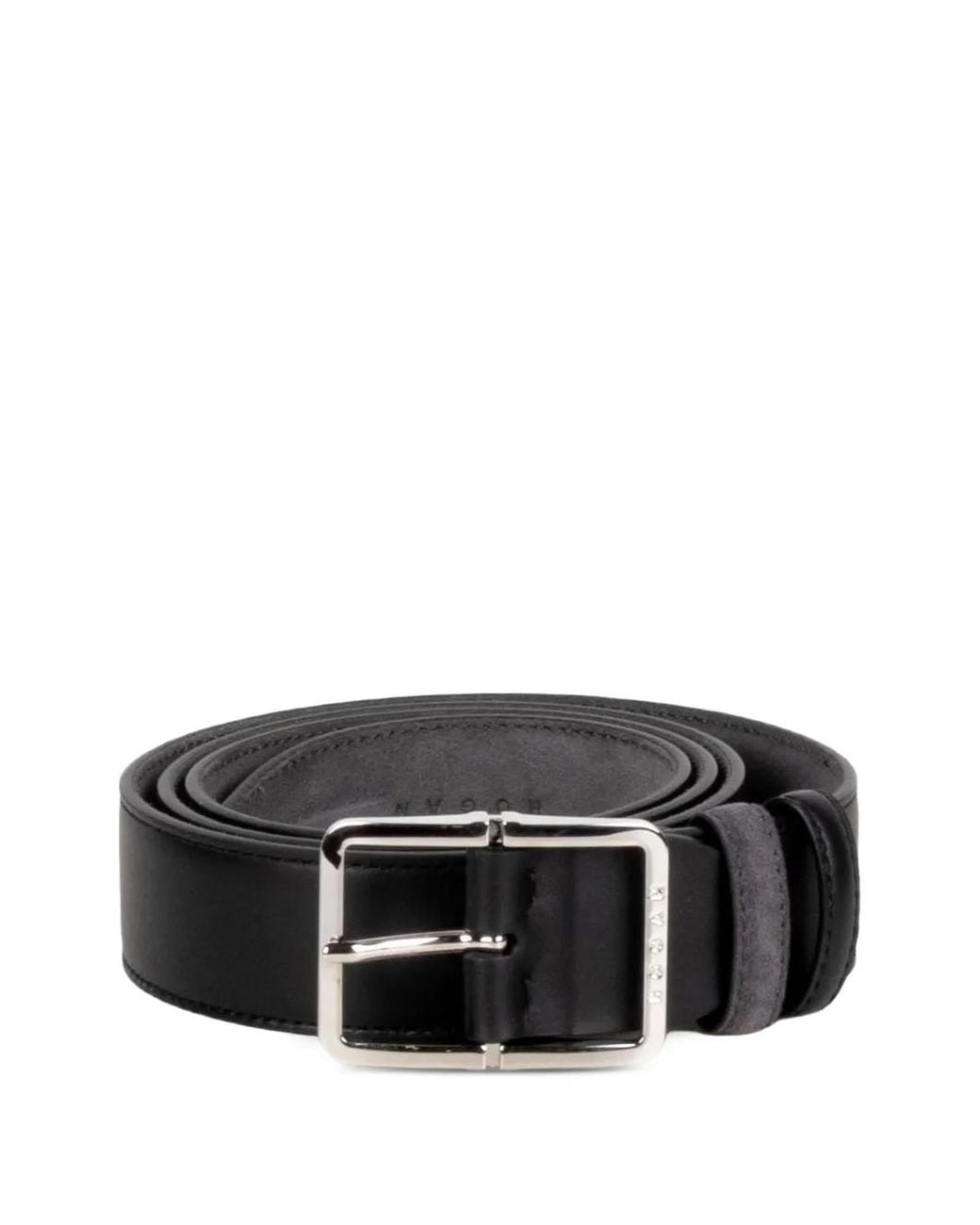 Hogan Black Buckle-Fastening Leather Belt for men