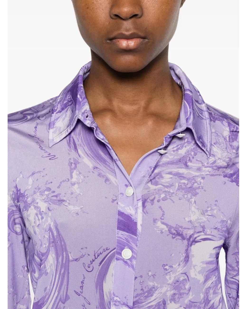 Versace Jeans Couture Purple Baroque-Print Shirt