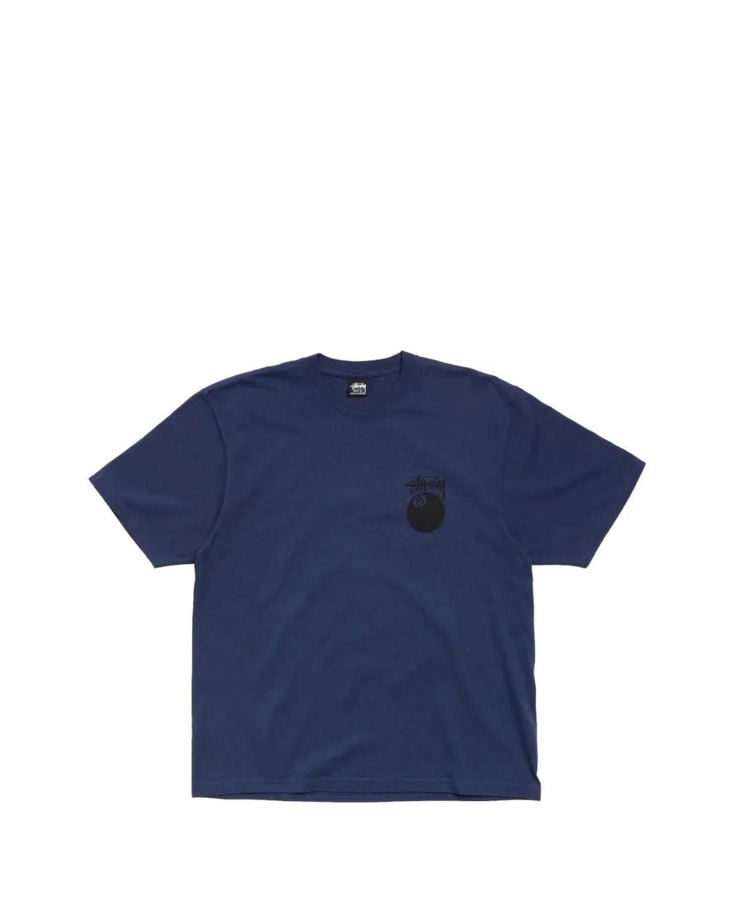 Stussy Blue 8 Ball Pigment-Dyed Logo-Print T-Shirt