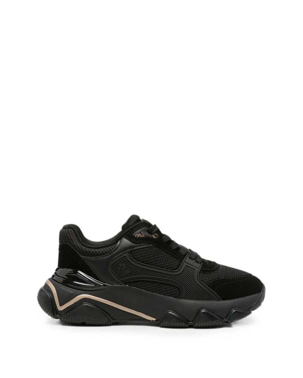 Guess Black Panelled Lace-Up Sneakers
