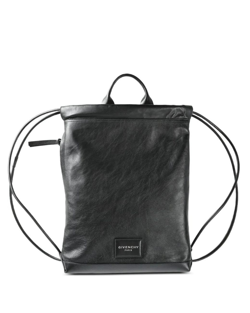 Givenchy Black Antigona Stamped Medium Drawstring Backpack for men