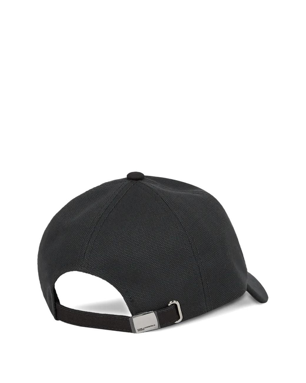 Karl Lagerfeld Black Logo-Patch Baseball Cap for men