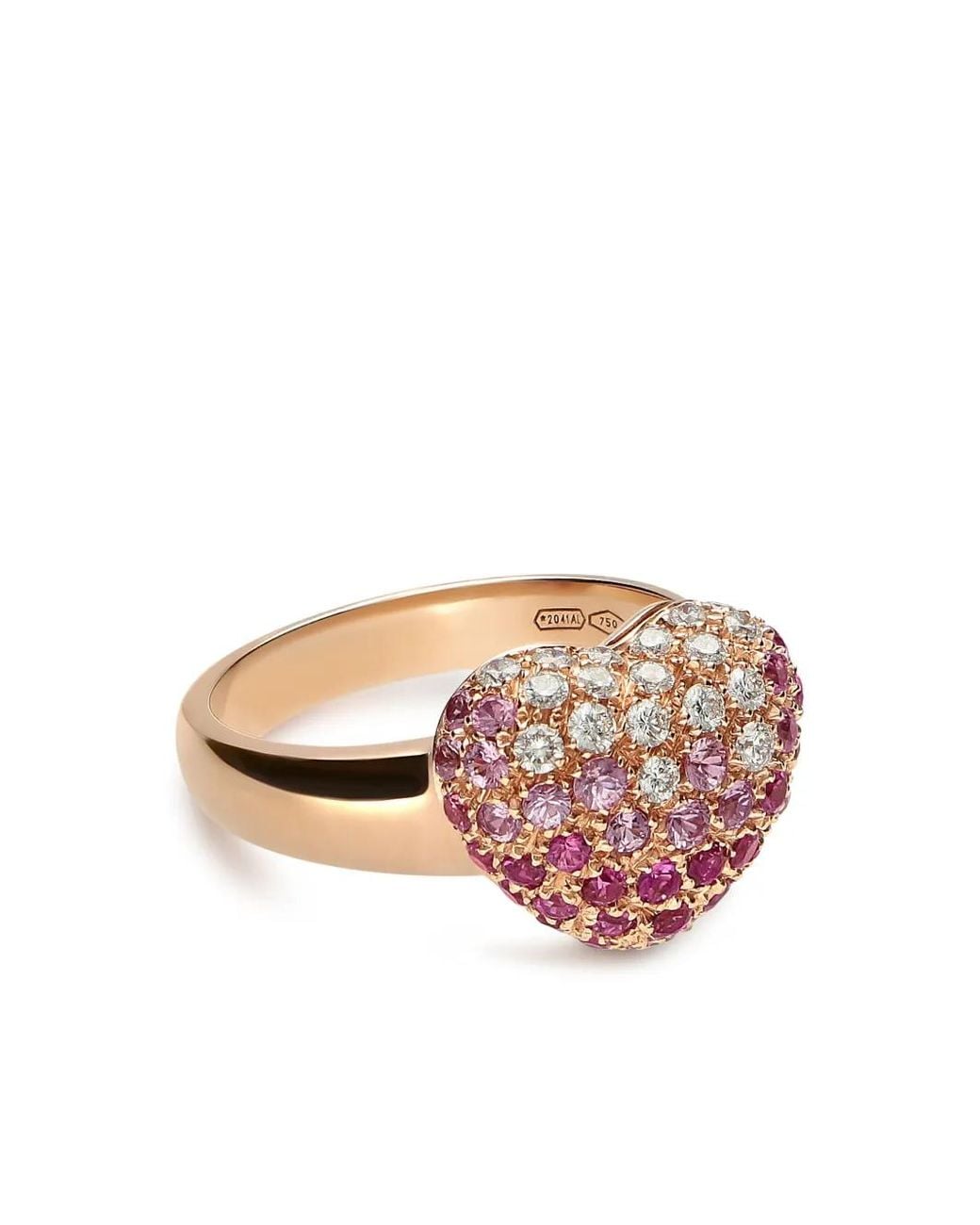 Leo Pizzo Pink 18Kt Rose Diamond Sapphire Amore Ring