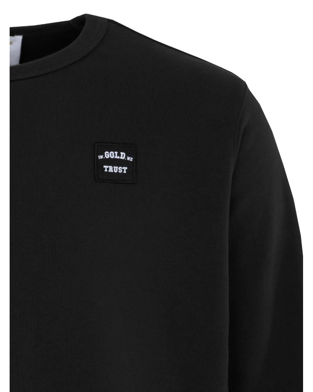 In Gold We Trust Black Logo-Patch Sweater for men