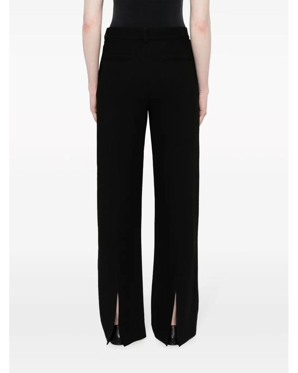 Totême Black Relaxed Straight Trousers