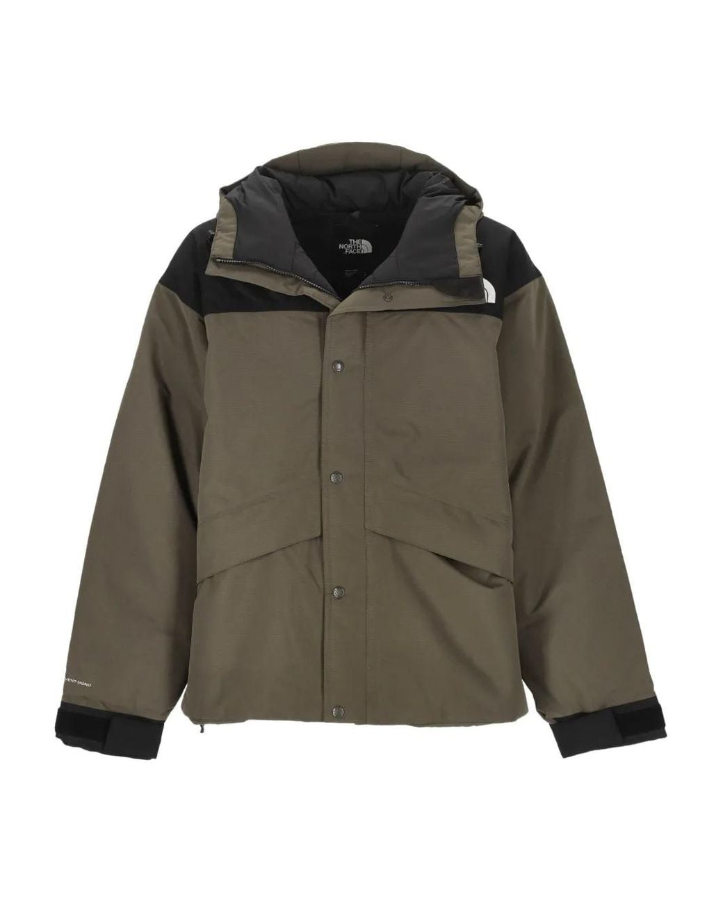The North Face Green Adjustable Hood Jacket With Secure Pockets for men