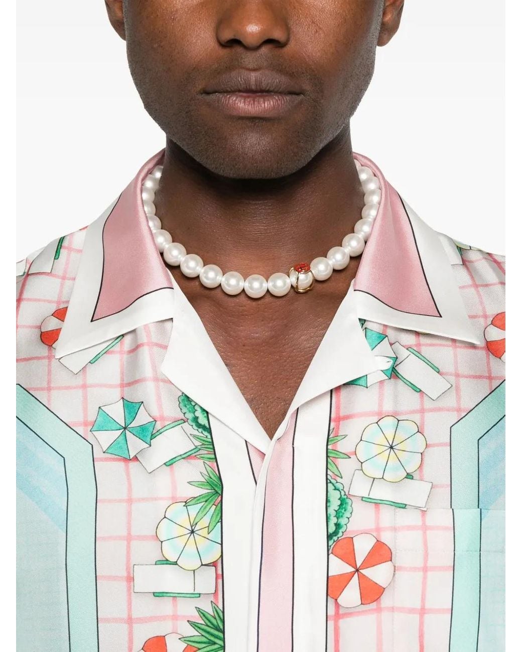 Casablanca White Silk Shirt for men