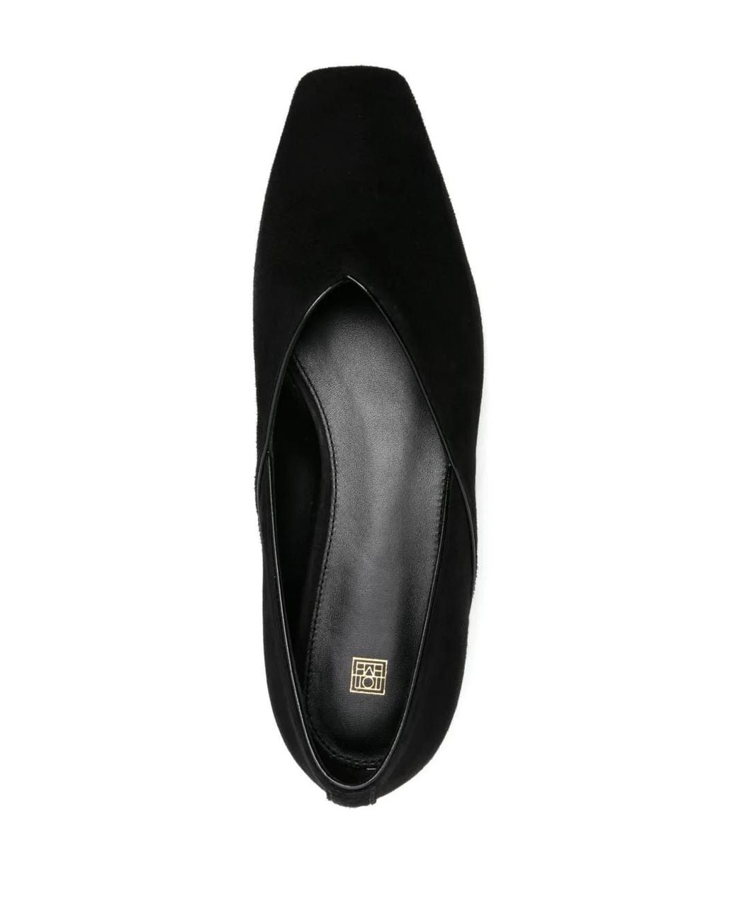 Totême  Black Suede Ballerina Flat