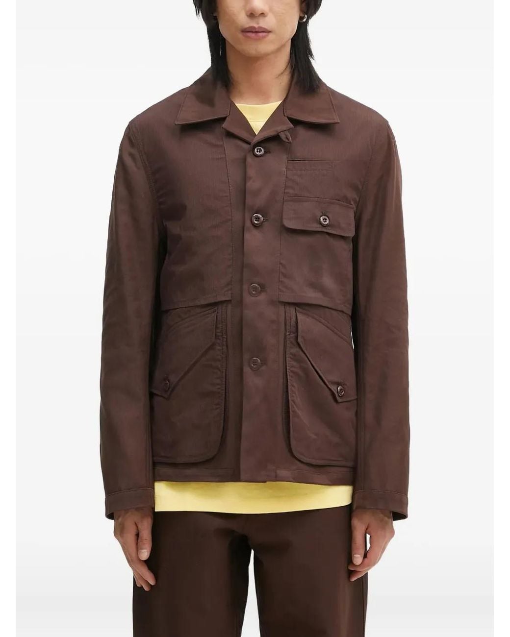 KENZO Brown Reversible Buttoned Jacket for men