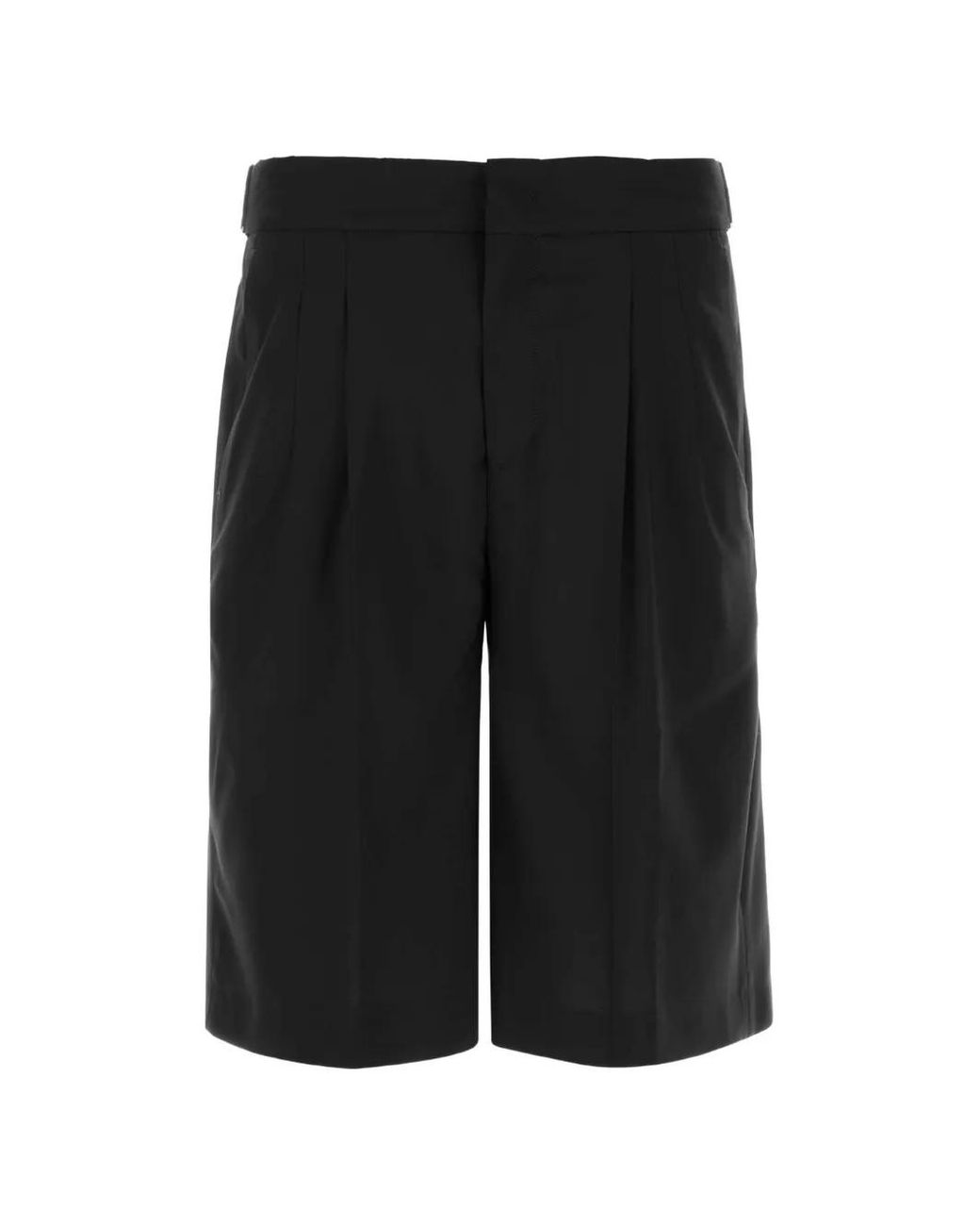 PT Torino Black Pleat-Detail Shorts for men