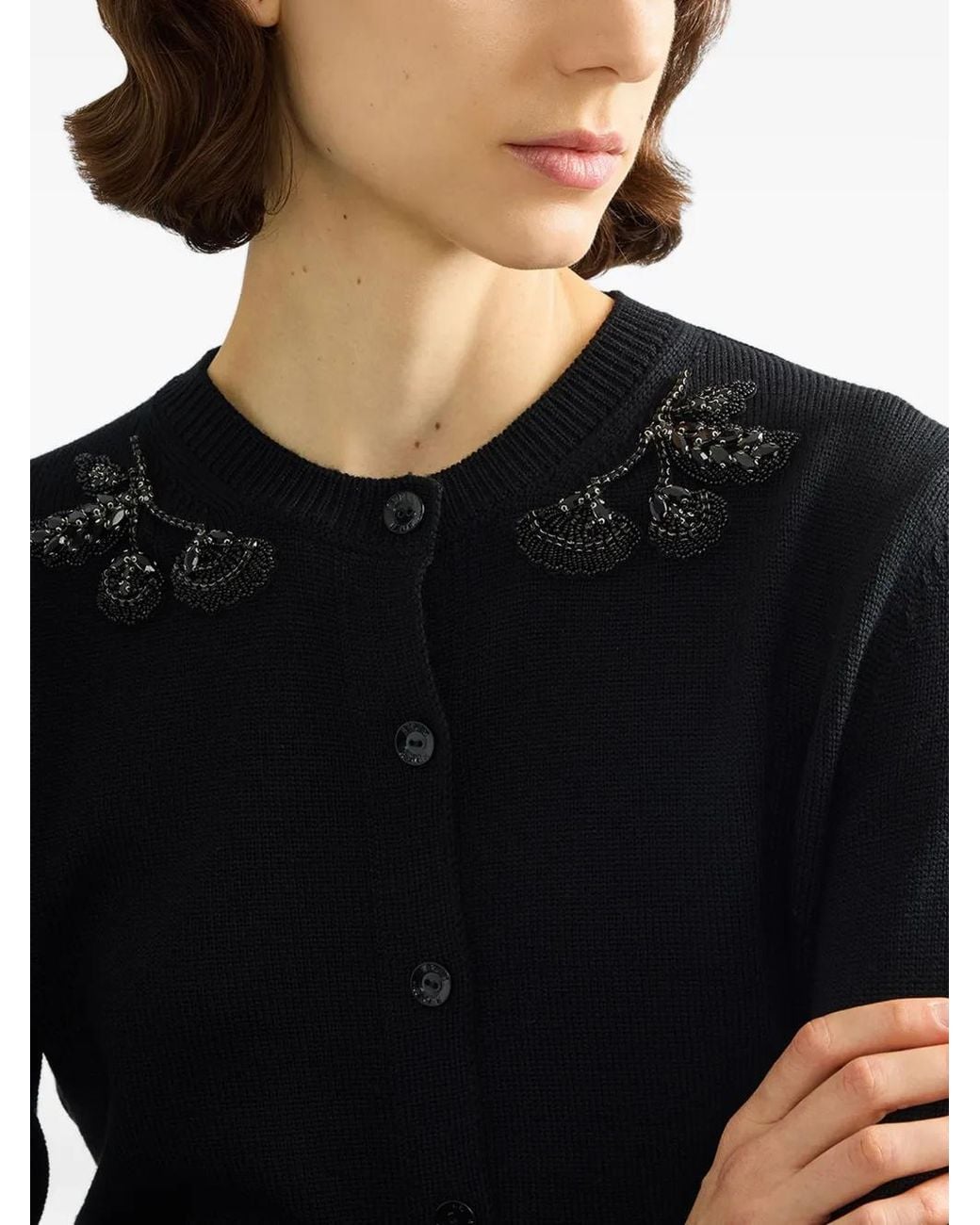 Erdem Black Embellished Cardigan