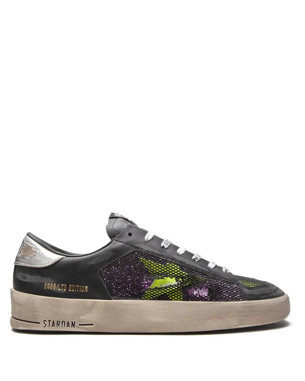 Golden Goose Deluxe Brand Black Stardan Glitter-Detail Sneakers for men
