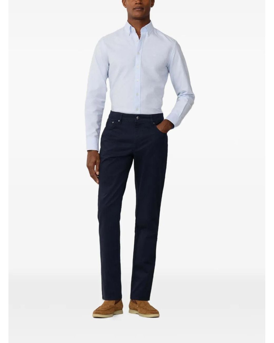 Hackett Blue Trinity Straight-Leg Trousers for men