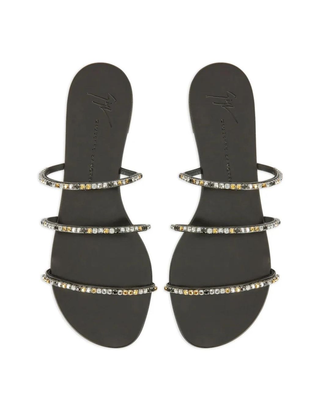 Giuseppe Zanotti White Dark Colorful Embellished Sandals