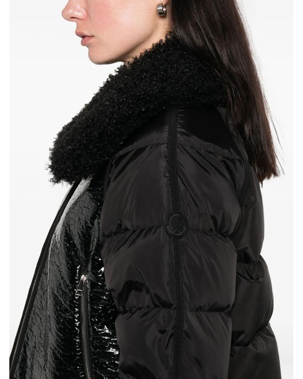 Moncler Black Veste Bomber À Fermeture Zippée