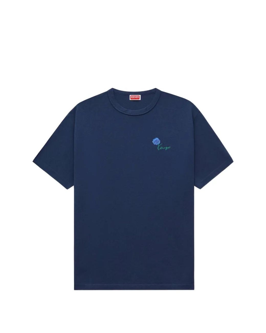 KENZO Blue Floral-Print T-Shirt for men