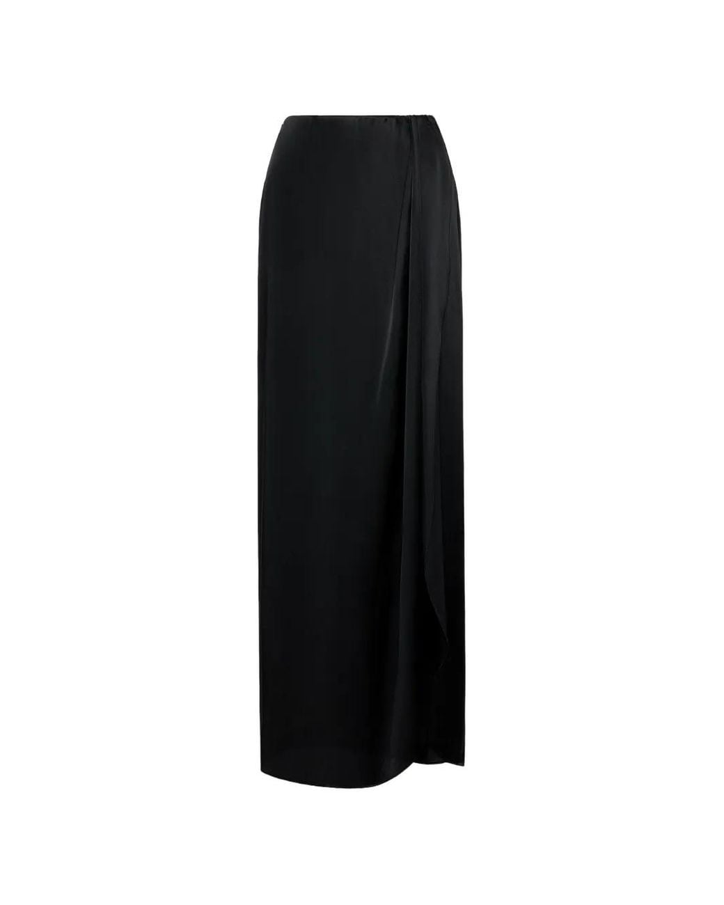 Maison Margiela Black Silk Draped Skirt