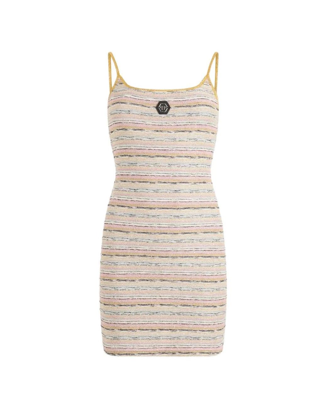 Philipp Plein White Square-Neck Mini Dress