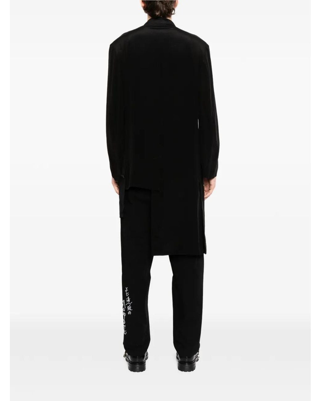 Yohji Yamamoto Black Asymmetric Hem Jacket for men