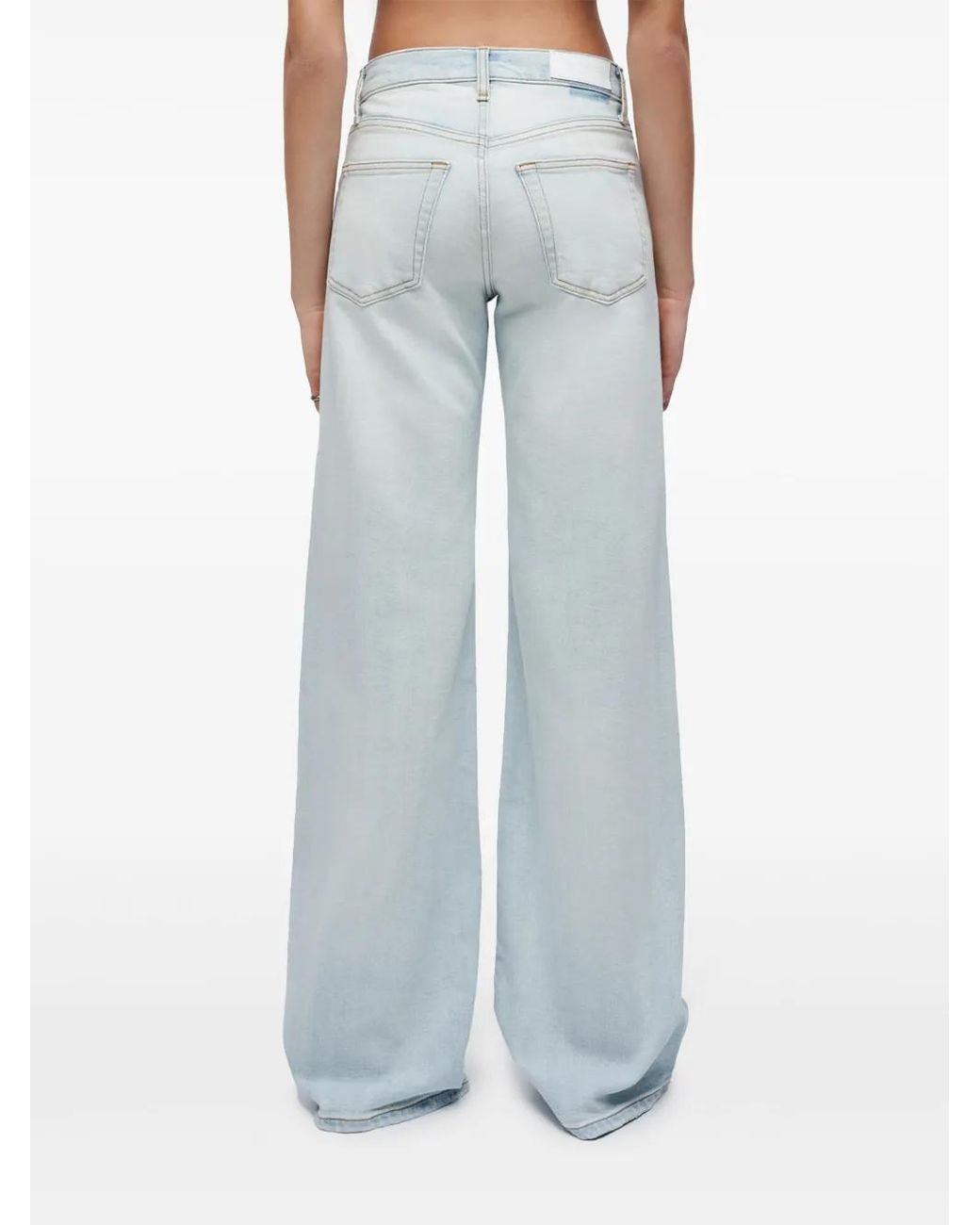 Re/done Blue Mid-Rise Wide Jeans
