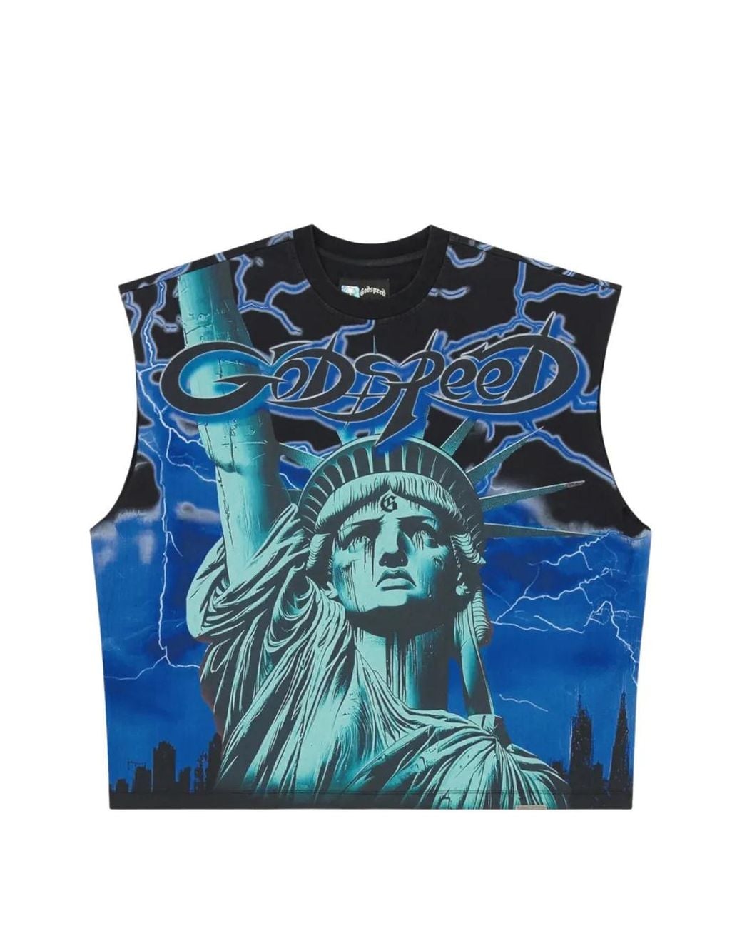 Godspeed Blue Voltage Sleeveless Vest for men