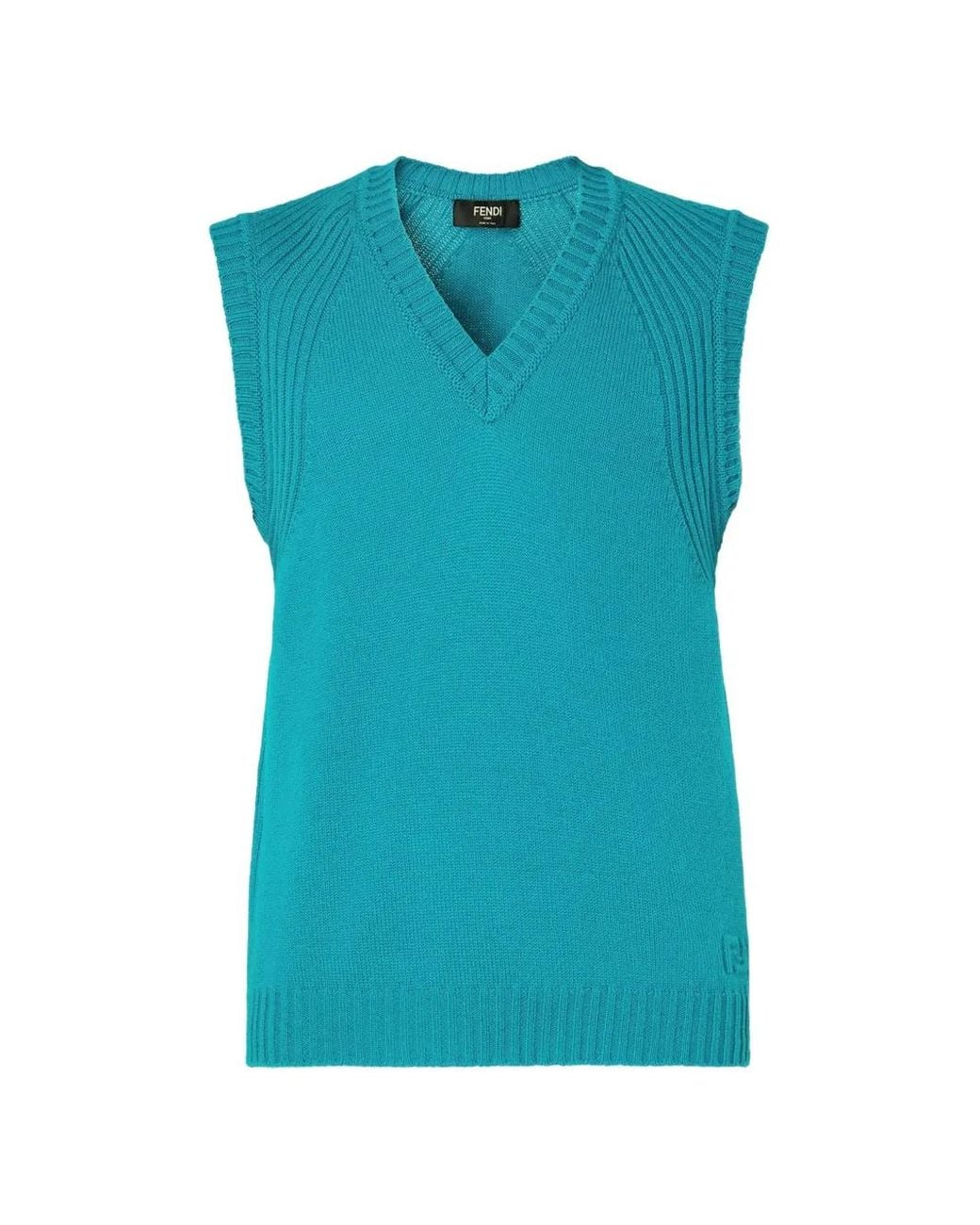 Chaleco Con Cuello En V Fendi de hombre de color Blue