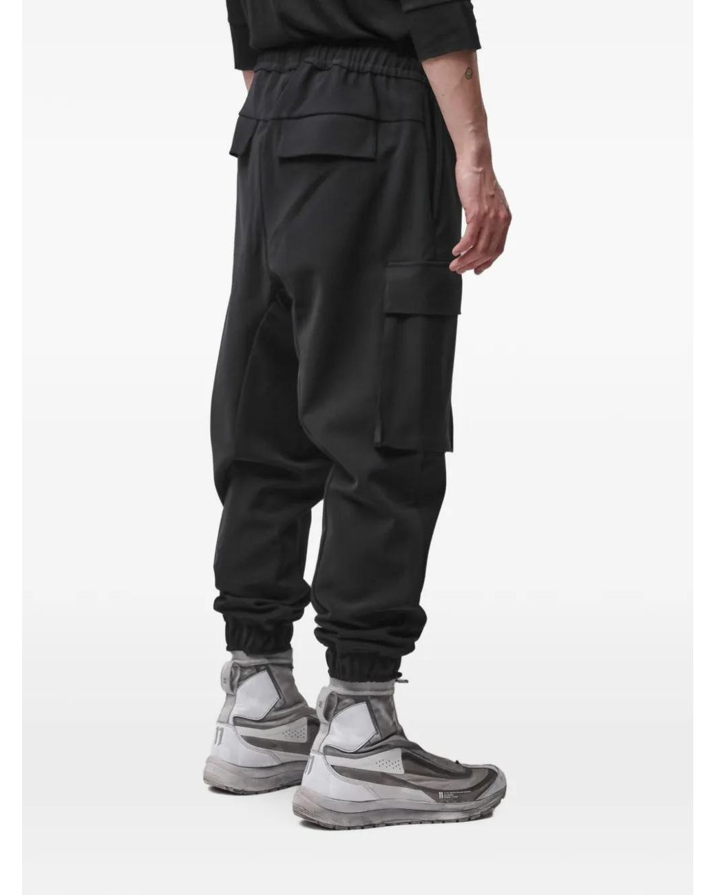 Thom Krom Black Drawstring-Waist Cargo Pants for men