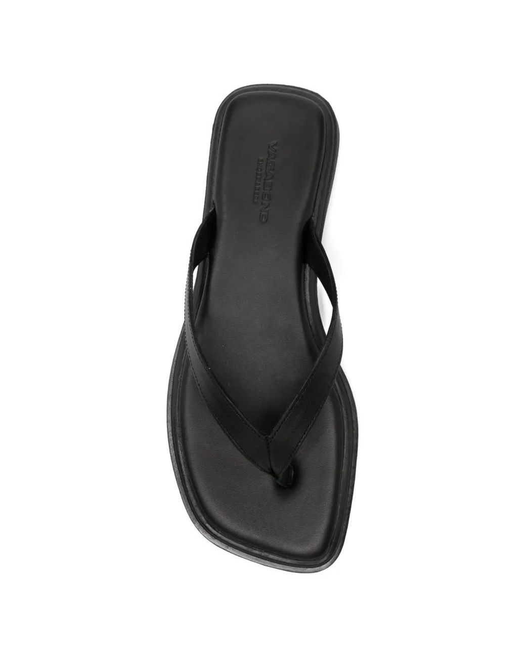 Vagabond Black Izzy Leather Flip-Flops