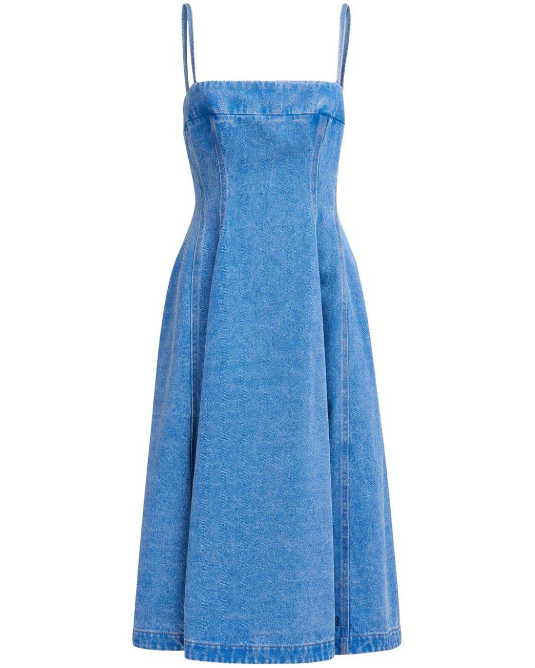 Marni Dart-Detailing Denim Midi Dress in Blue | Lyst UK