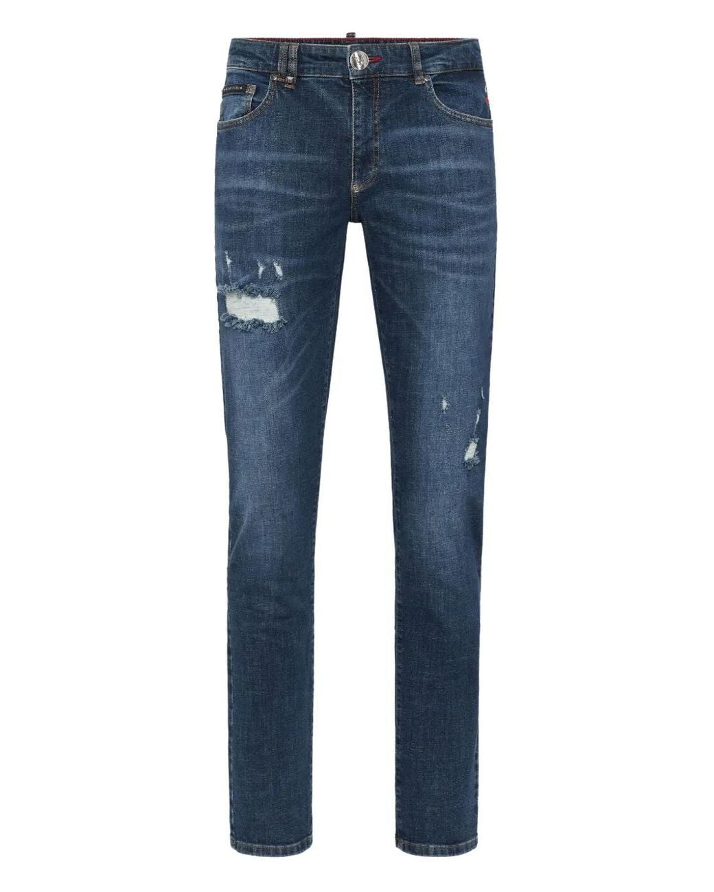 Philipp Plein Blue Straight Jeans for men
