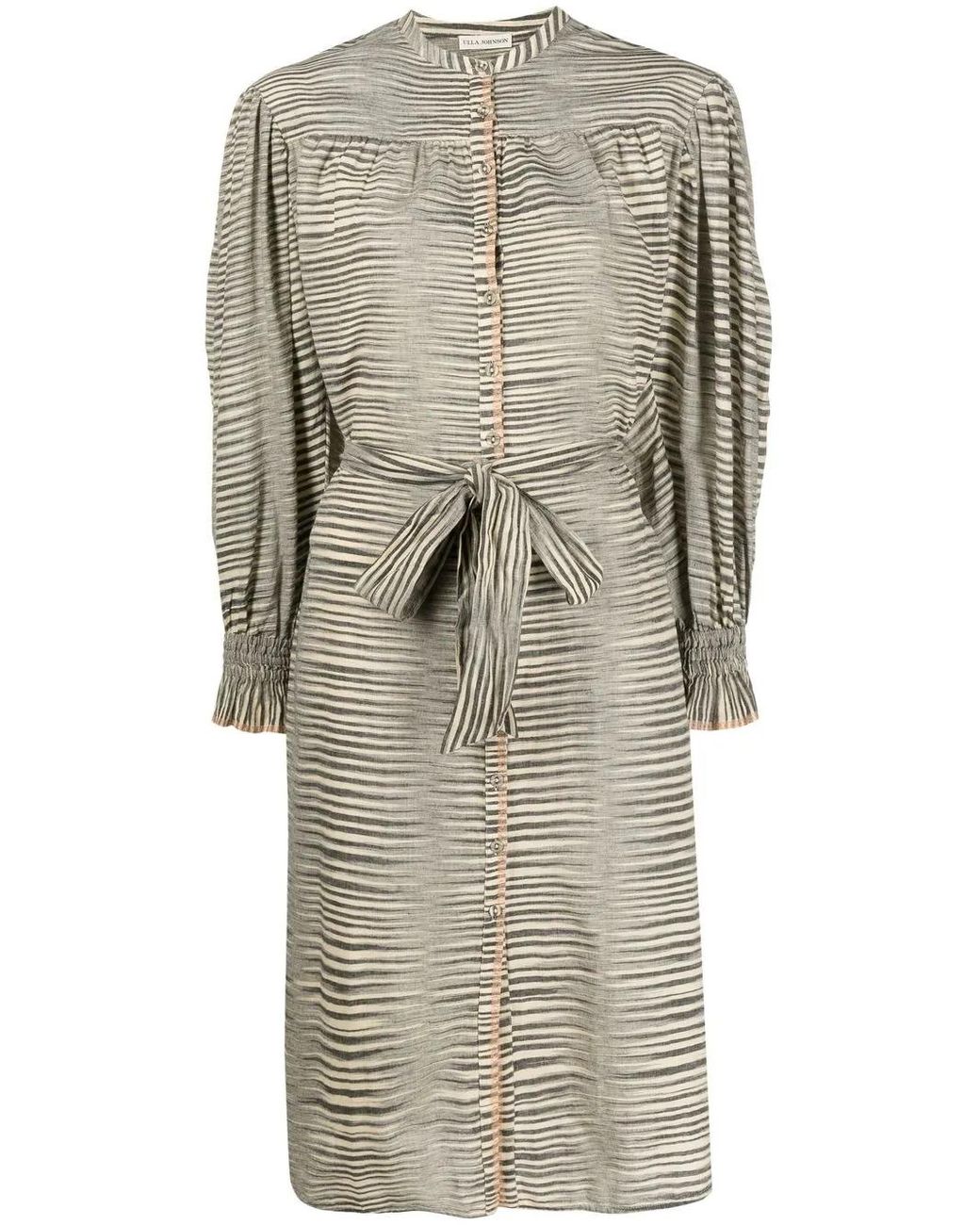 Ulla Johnson Gray Fiora Striped Shirtdress