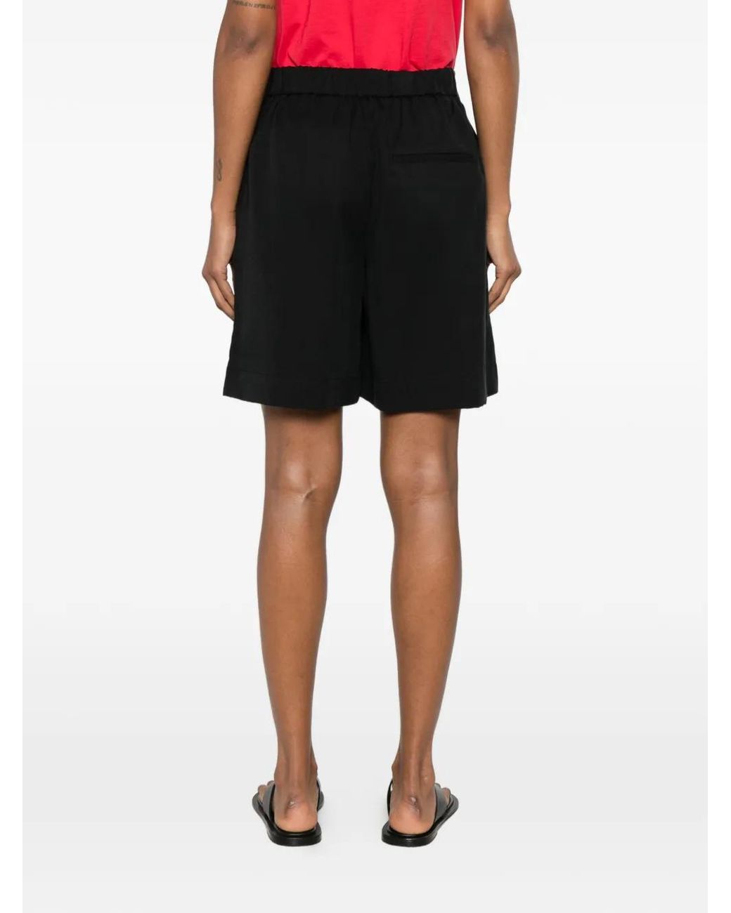 Marc O' Polo Black Pressed-Crease Shorts
