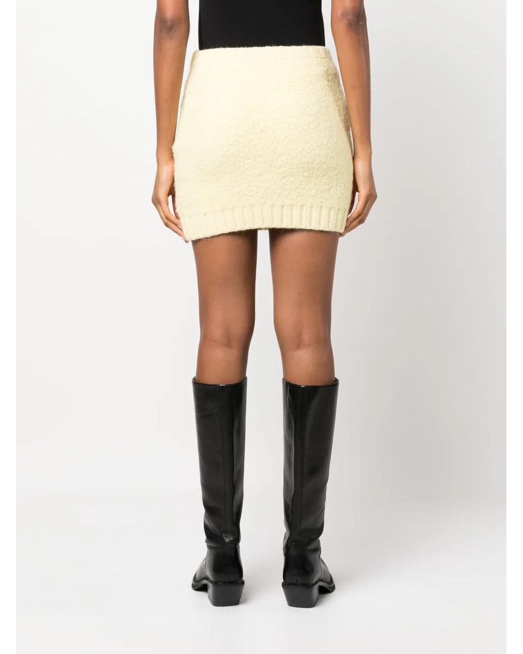 Gcds Natural Hairy Logo-Plaque Miniskirt