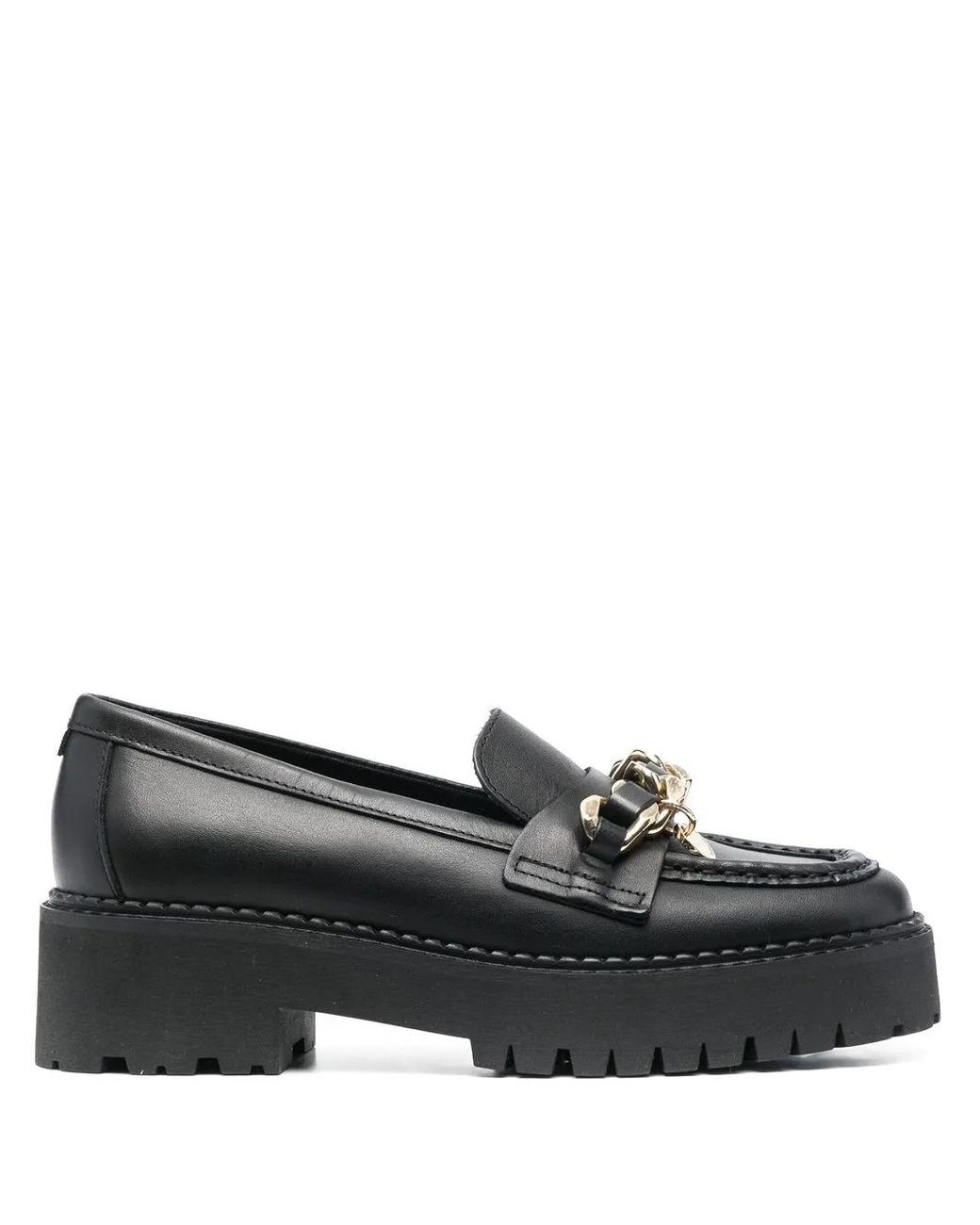 Tommy Hilfiger Black 50Mm Chain-Link Detail Loafers