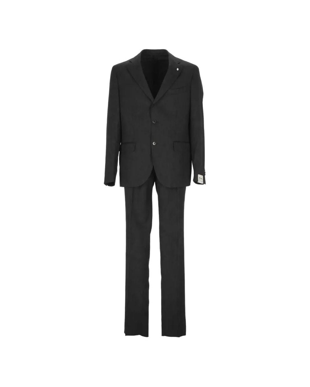 L.b.m. 1911 Black Single-Breasted Wool Suit for men