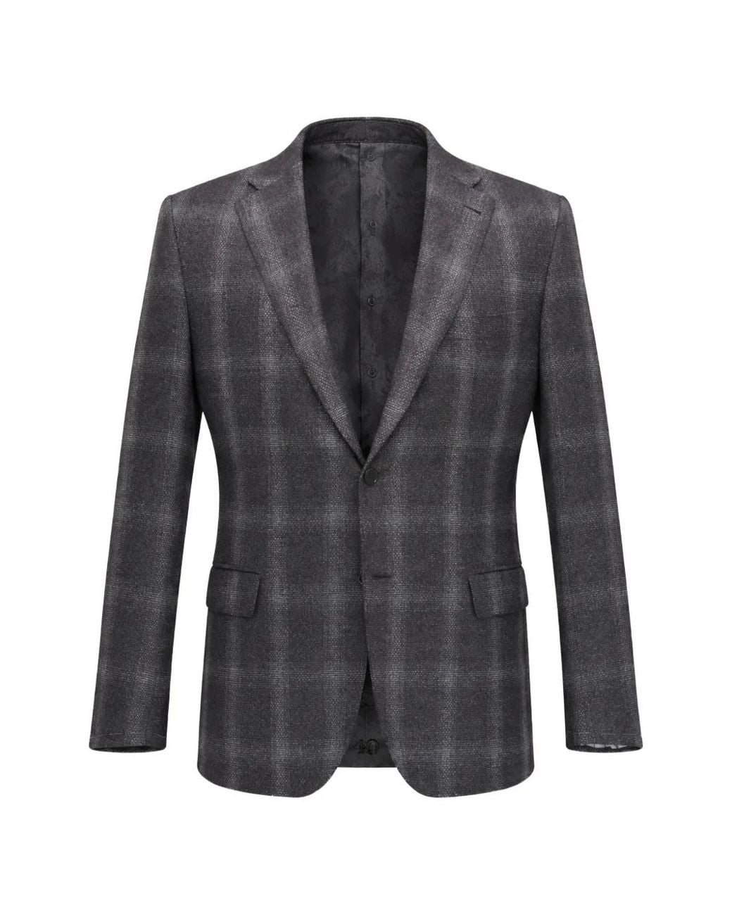 Brioni Geruit Jack Met V-Uitgesneden Revers in het Gray voor heren