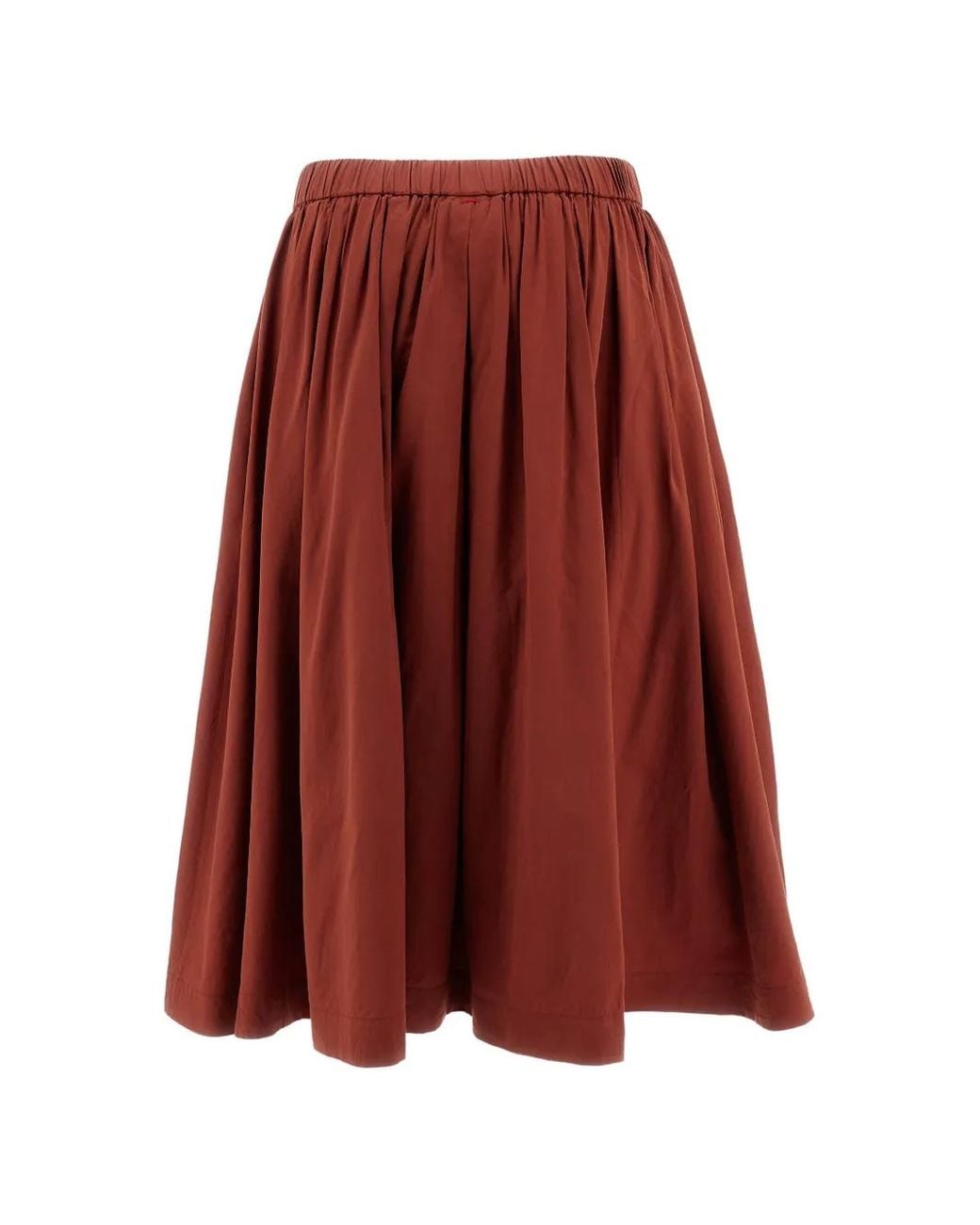 Casey Casey Red Pleated Elasticated Midi Skirt