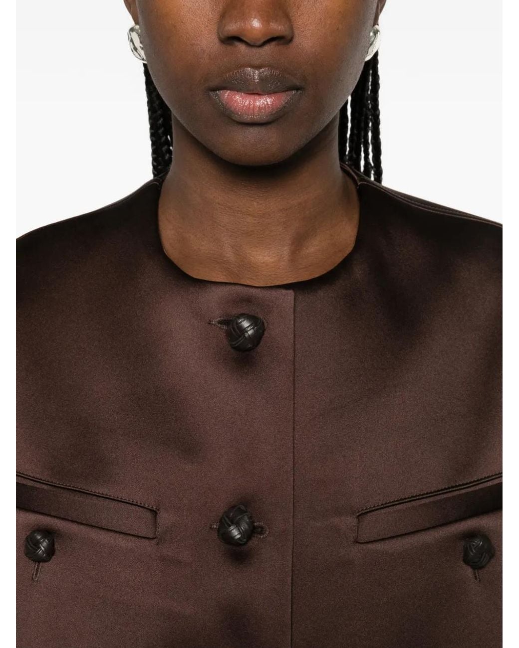 Rohe Brown Geknöpfte Jacke mit Brusttasche