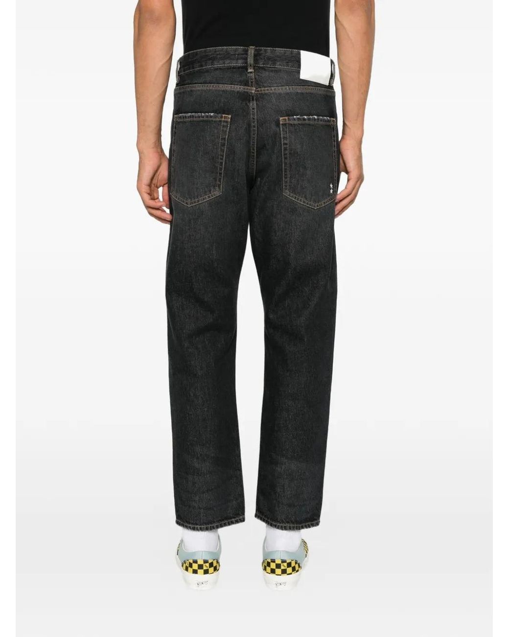 ICON DENIM Gray Josh Faded-Effect Distressed-Finish Jeans for men