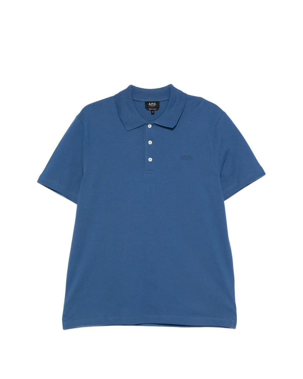 A.P.C. Blue Logo-Embroidered Polo Shirt for men