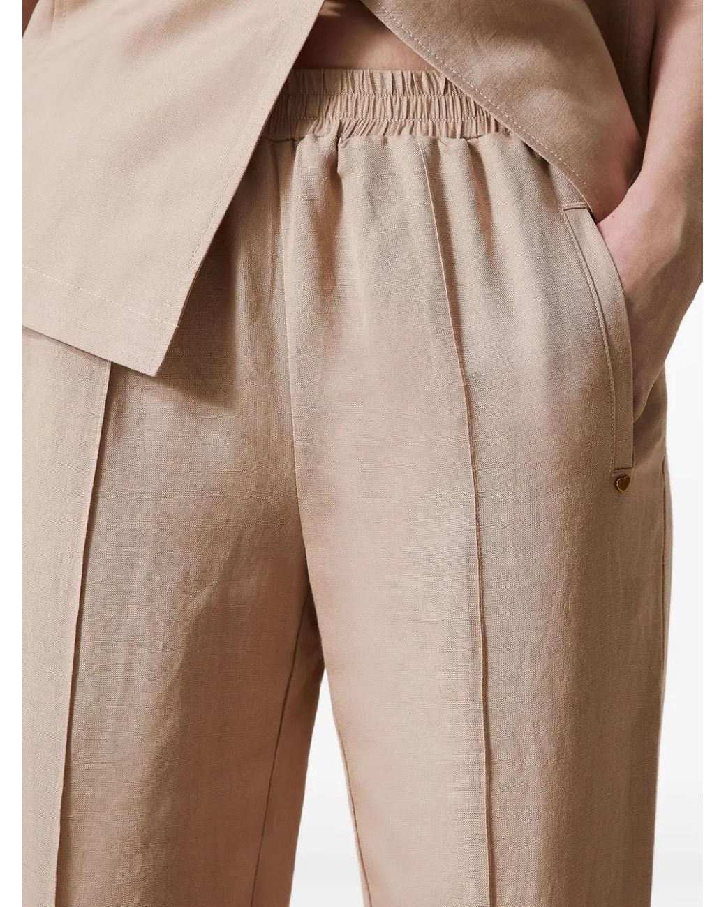 Twinset Natural Pleat-Detail Trousers